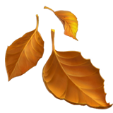 How Fallen Leaf emoji looks on Apple.