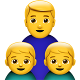 Hvordan Familie: mand, dreng og dreng emoji ser ud på Apple.