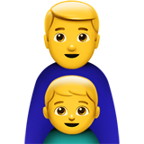 Hvordan Familie: mand og dreng emoji ser ud på Apple.