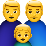 Come Famiglia: uomo, uomo e bambino emoji appare su Apple.