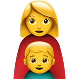 Hoe Gezin: vrouw, jongen emoji eruit ziet op Apple.