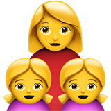 איך משפחה: אישה, בת, בת emoji נראה על Apple.