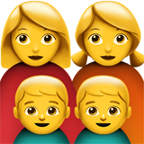 Hvordan Familie: kvinde, kvinde, dreng og dreng emoji ser ud på Apple.