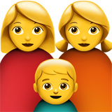 Jak wygląda emoji Rodzina: kobieta, kobieta i chłopiec w Apple.