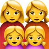 Jak wygląda emoji Rodzina: kobieta, kobieta, dziewczynka i dziewczynka w Apple.