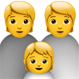 Como o emoji do Família é exibido no Apple.