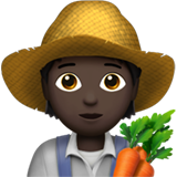 How Farmer: Dark Skin Tone emoji looks on Apple.