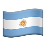 Hvordan Flag: Argentina emoji ser ud på Apple.