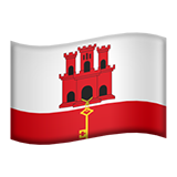 Hvordan Flag: Gibraltar emoji ser ud på Apple.