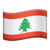 Hoe Vlag: Libanon emoji eruit ziet op Apple.