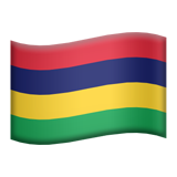 Hvordan Flag: Mauritius emoji ser ud på Apple.