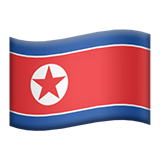 Hvordan Flagg: Nord-Korea emoji ser ut på Apple.