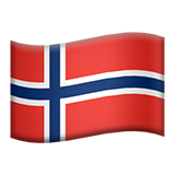 Como o emoji do Bandeira: Noruega é exibido no Apple.