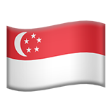 Cómo se ve el emoji Bandera: Singapur en Apple.