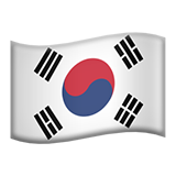 Cómo se ve el emoji Bandera: Corea del Sur en Apple.