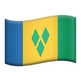 How Flag: St. Vincent & Grenadines emoji looks on Apple.