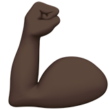 A quoi ressemblent les emoji Biceps contracté: peau foncée sur Apple.