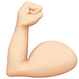 How Flexed Biceps: Light Skin Tone emoji looks on Apple.