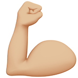 How Flexed Biceps: Medium-Light Skin Tone emoji looks on Apple.