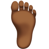 How Foot: Medium-Dark Skin Tone emoji looks on Apple.