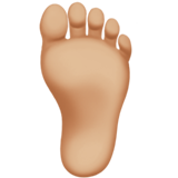 How Foot: Medium-Light Skin Tone emoji looks on Apple.