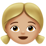 How Girl: Medium-Light Skin Tone emoji looks on Apple.