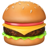 Wie Hamburger Emoji auf Apple aussieht.