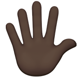 How Hand with Fingers Splayed: Dark Skin Tone emoji looks on Apple.