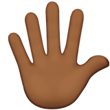 How Hand with Fingers Splayed: Medium-Dark Skin Tone emoji looks on Apple.