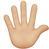 How Hand with Fingers Splayed: Medium-Light Skin Tone emoji looks on Apple.