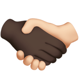 How Handshake: Dark Skin Tone, Light Skin Tone emoji looks on Apple.