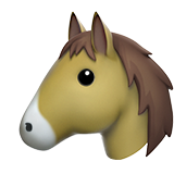 How Horse Face emoji looks on Apple.