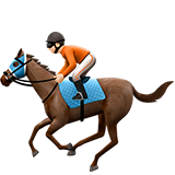 How Horse Racing: Light Skin Tone emoji looks on Apple.