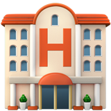 Wie Hotel Emoji auf Apple aussieht.