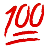 How Hundred Points emoji looks on Apple.