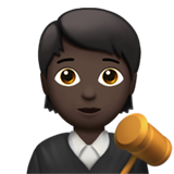 Bagaimana emoji Hakim: ton kulit gelap kelihatan di Apple.