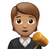 A quoi ressemblent les emoji Juge: peau légèrement mate sur Apple.