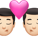 איך נשיקה: איש, איש, גוון עור בהיר emoji נראה על Apple.