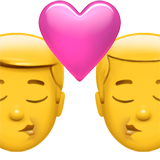 Como o emoji do Beijo: homem e homem é exibido no Apple.