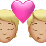 How Kiss: Medium-Light Skin Tone emoji looks on Apple.