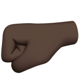 How Left-Facing Fist: Dark Skin Tone emoji looks on Apple.