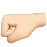 How Left-Facing Fist: Light Skin Tone emoji looks on Apple.