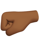 How Left-Facing Fist: Medium-Dark Skin Tone emoji looks on Apple.