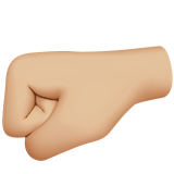 How Left-Facing Fist: Medium-Light Skin Tone emoji looks on Apple.