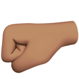 How Left-Facing Fist: Medium Skin Tone emoji looks on Apple.