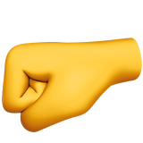 Como o emoji do Punho esquerdo é exibido no Apple.