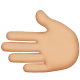 Wie Nach links weisende Hand: mittelhelle Hautfarbe Emoji auf Apple aussieht.