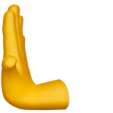 Como o emoji do Mão empurrando para a esquerda é exibido no Apple.