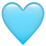 How Light Blue Heart emoji looks on Apple.