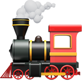 Wie Dampflokomotive Emoji auf Apple aussieht.